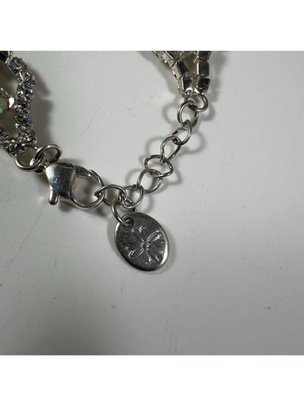 Vintage Silver-Tone Crystal Rhinestone Statement Bracelet With Adjustable Lobste - Picture 3 of 3